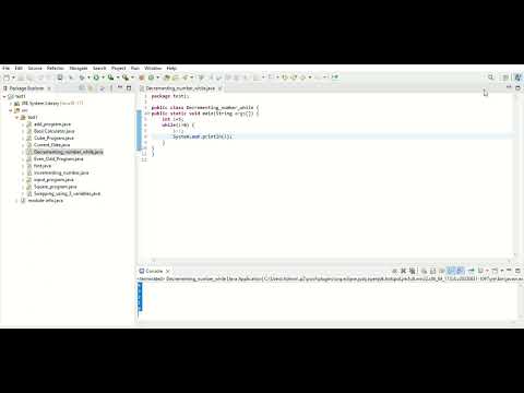 Decrementing Numbers Using While Loop In Java Eclipse