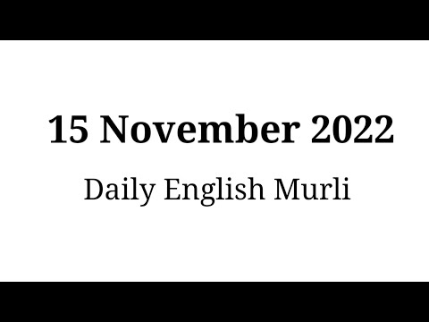 Murli in English 15 November 2022