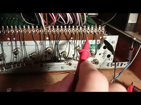 Hammond Organ A105 testing the tones on the tonewheel generator.