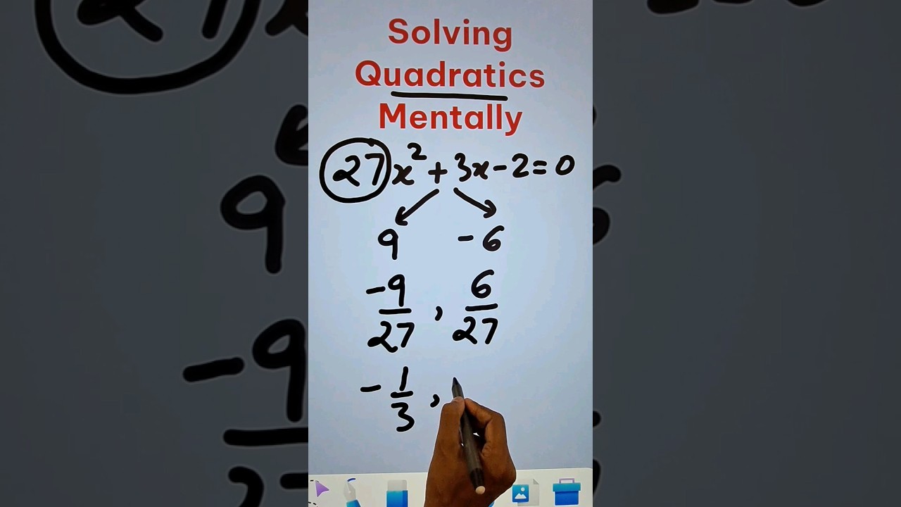 Quadratic Equations II Fast Trick to Find Roots II Solving Quadratic Equations Easily #youtubeshorts