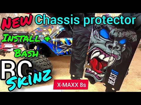 Traxxas X-MAXX 8S - New Release - Chassis Protector by RC SKINZ. INSTALL & BASH + Hinge Pin Upgrade.