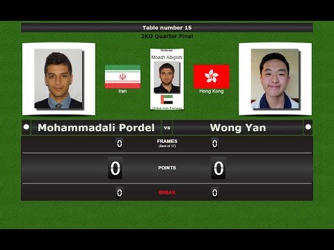 Pool 9 ball  Match 45 : Mohammadali Pordel vs Wong Yan