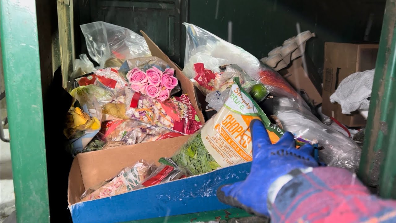 Dumpster Diving Aldi #54 Free Grocery Shopping!