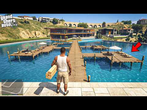 Franklin Expanded His Pool To The Biggest Swimming Pool In Gta 5 ! (GTA 5 mods)