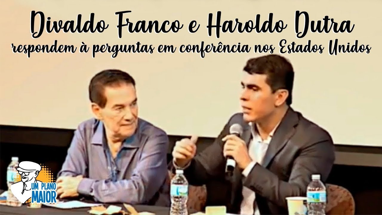 Divaldo Franco e Haroldo Dutra respondem à perguntas em conferência nos Estados Unidos
