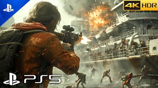 (PS5) OUTBREAK On A Cruise Ship | Ultra High Graphics Gameplay [4K 60FPS HDR] World War Z