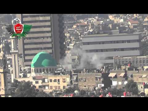 استهداف كتيبة أسود الله بقذائف الهاون قوات النظام في حي جوبر في مدينة دمشق ضمن معركة "فتح العاصمة"