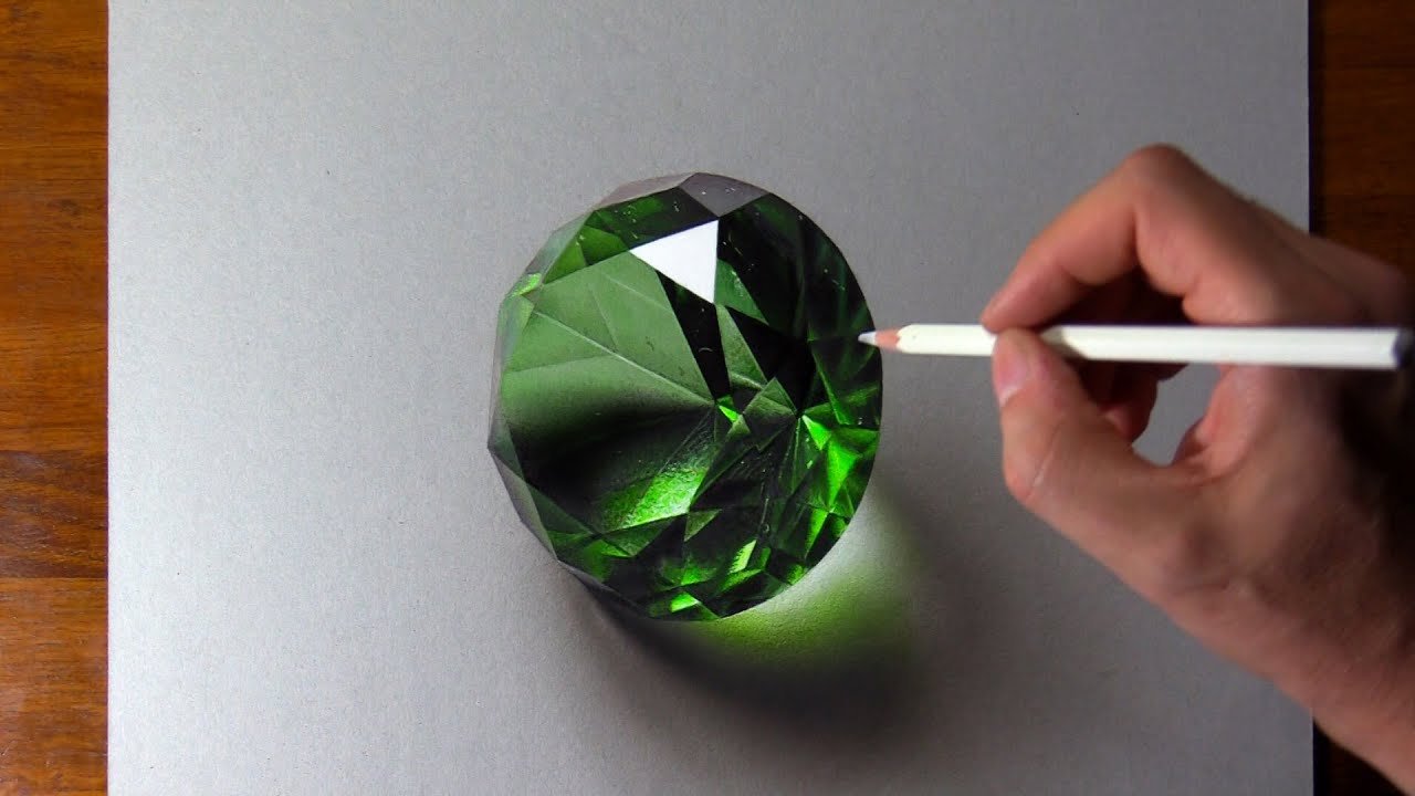 drawing realistic emerald by marcello barenghi