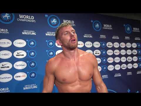Kyle Dake (USA) after 74 kg semifinal win at 2021 Worlds