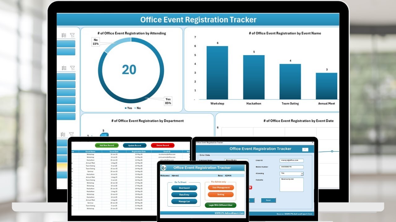 Office Event Registration Tracker in Excel