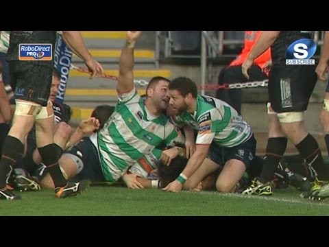 Great rolling maul sees Mantydas Tveraga touch down for Try - Ospreys v Benetton Treviso 16 Feb 2014