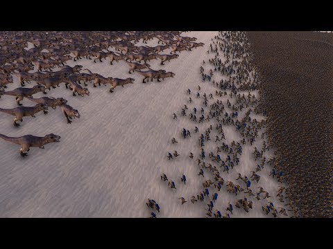 8.500 T-REX vs 50.000 GOLDEN KNIGHTS - Ultimate Epic Battle Simulator