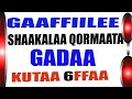GAAFFILEE SHAAKALA QORMAATA GADAA KUTAA 6FFAA