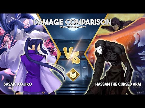 [ F/GO JP ] - Sasaki Kojiro vs Hassan The Cursed Arm | Noble Phantasm Comparison Damage