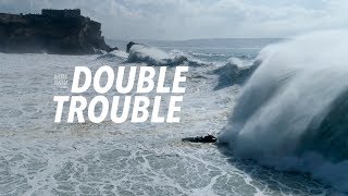 Double Trouble - Big Wave & Dramatic Aftermath Sequence #Drone - Nazaré, Portugal
