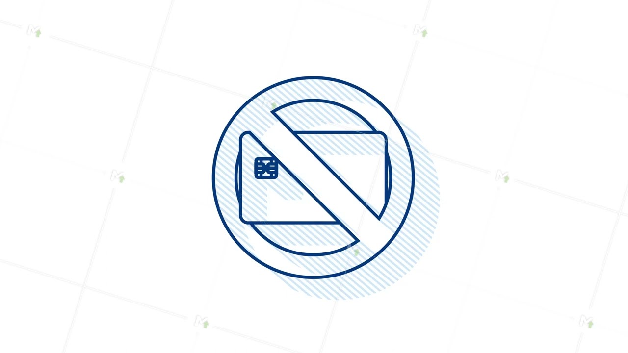 Cash only, Stop sign icon. No debit or credit card. Money sign. Motion graphics.