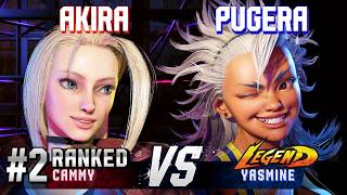 SF6 ▰ AKIRA (#2 Ranked Cammy) vs PUGERA (Yasmine) ▰ High Level Gameplay