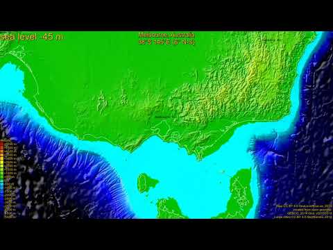 Melbourne, Australia, (z+c) sea level rise -135 - 65 m