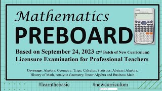 PREBOARD | Mathematics Majorship (Actual Exam) | March 17, 2024 LEPT #learnthebasic