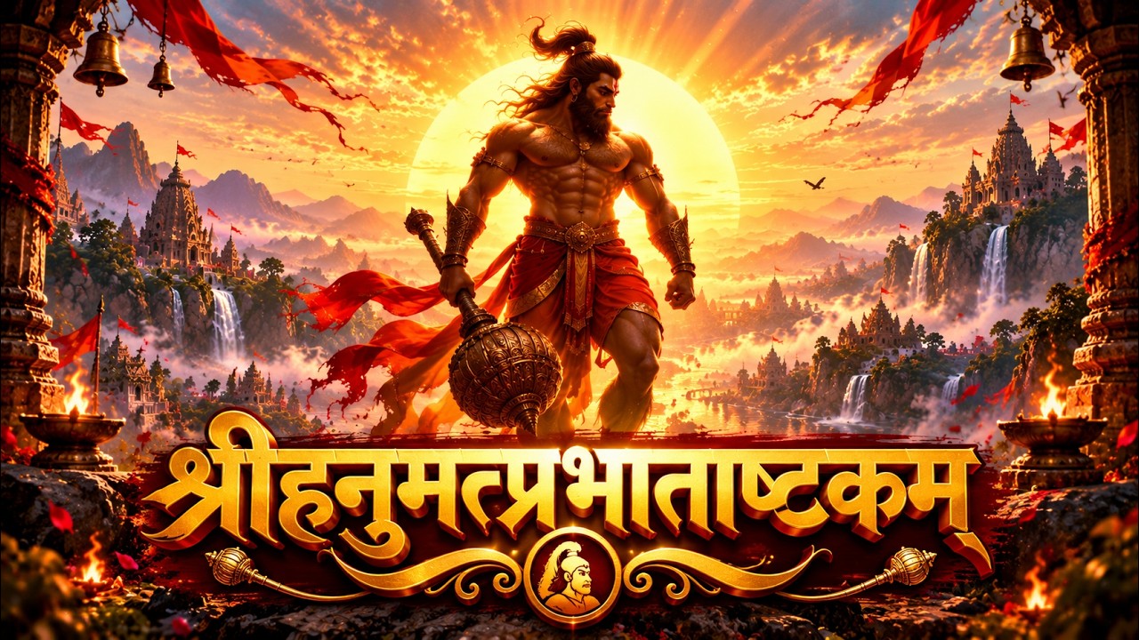 HANUMAN MORNING PRAYER 🌅 | श्रीहनुमत्प्रभाताष्टकम् | Powerful & Peaceful Sanskrit Stotram