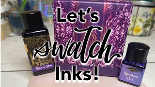 Ferris Wheel Press Aurorealis Ink Swatch & Diamine Rainbow's End/Raise a Glass | Anita Anglin