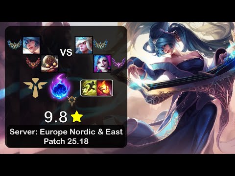 Sona Support + Corki vs Janna + Jinx - EUNE Challenger - Patch 25.18
