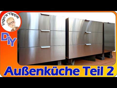 Schubladenschränke mit Edelstahlfront Schrankkorpus selber bauen für die Grillküche #2 | IngosTipps