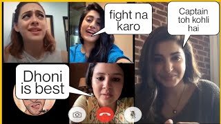 Anushka sharma, Dhanashree verma, Sakshi Dhoni & Hazel keech on Zoom video call interview video