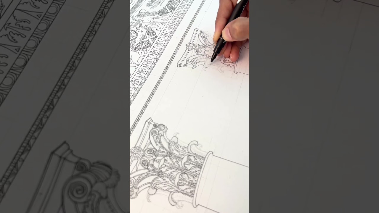 Drawing Corinthian Capitals by preetidubeystudio on IG #archisource #architecture #architect #column