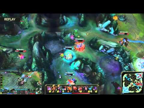 CLG vs TSM Long Skirmish Teamfight Game 2 NA LCS Finals 2016