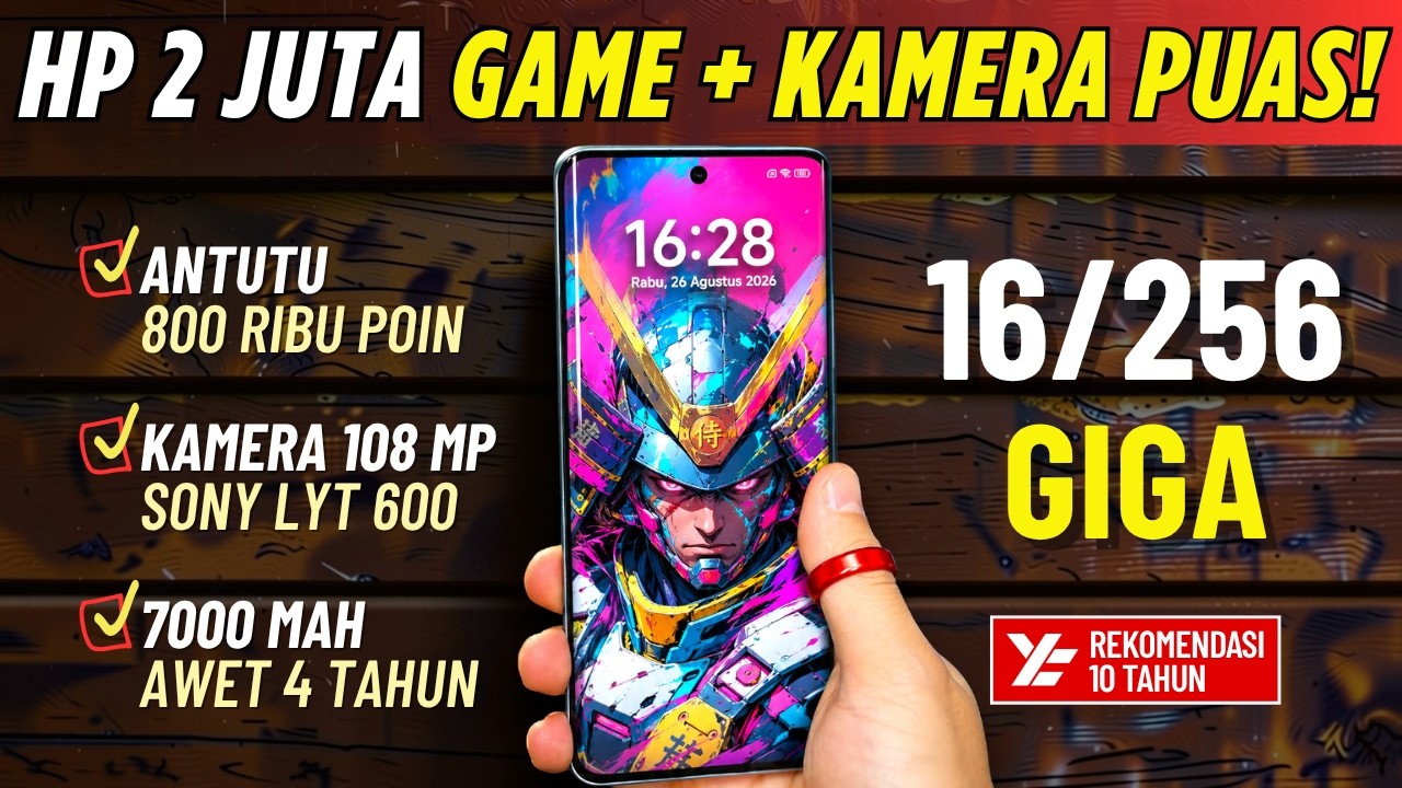 TOP 5 HP 2 JUTAAN (GAMING + KAMERA) TERBAIK! Agustus 2026