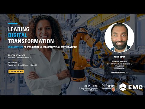 McMaster University | Excellence in Manufacturing Consortium | Leading Digital Transformation Course