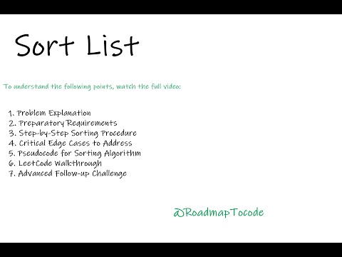Sort List Explained with Merge Sort: LeetCode 148 | RoadMapToCode