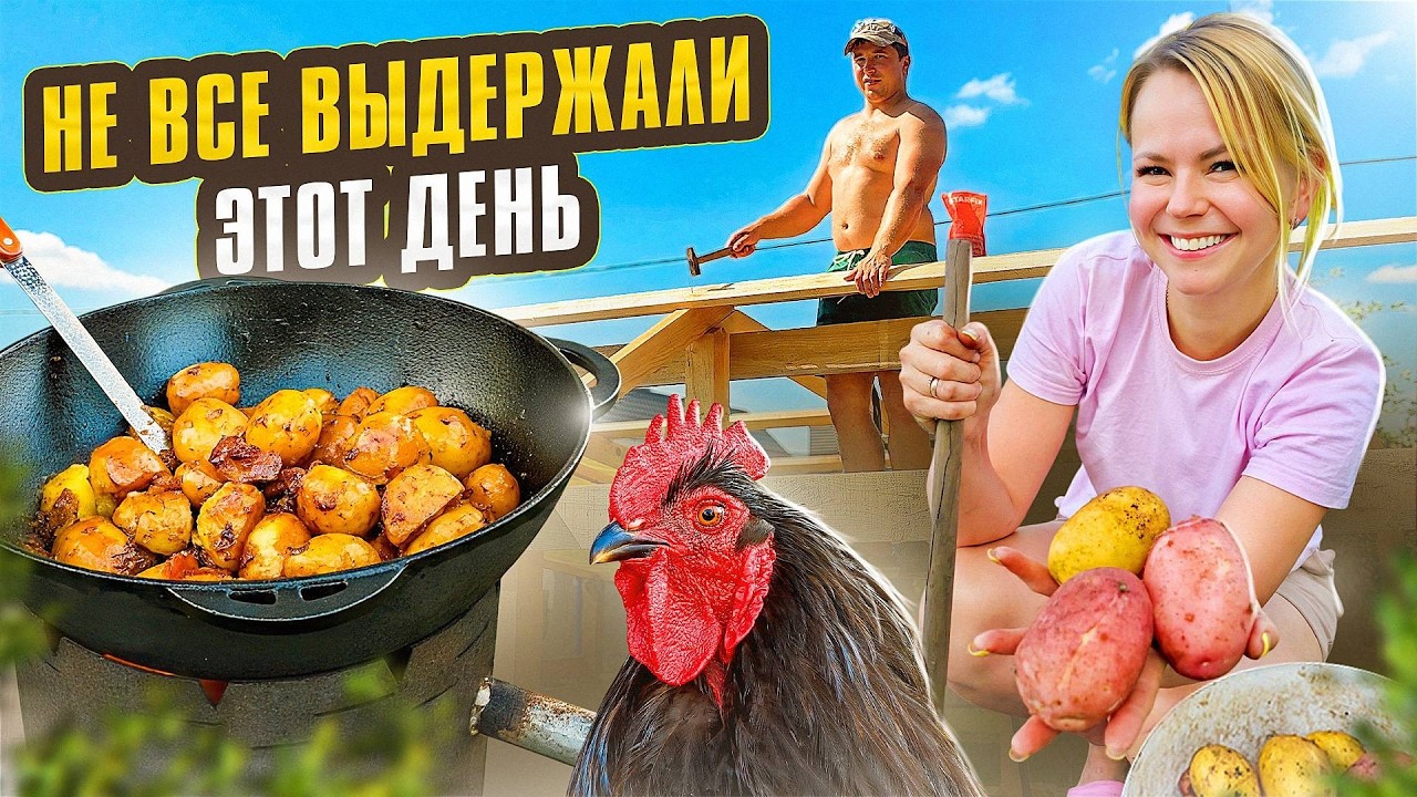 СТРОИМ БЕСЕДКУ, ЗАКАТЫВАЕМ НЕОБЫЧНЫЕ ОГУРЦЫ, ГОТОВИМ УЖИН НА КОСТРЕ И ВСЕ ЭТ?