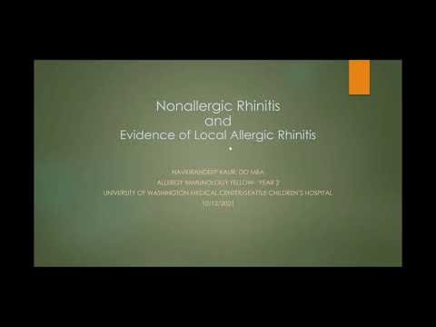 10/12/21 | Non Allergic Rhinitis and Evidence for Local Allergic Rhinitis