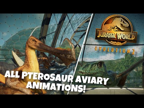 ALL PTEROSAUR AVIARY ANIMATIONS IN JURASSIC WORLD EVOLUTION 2!