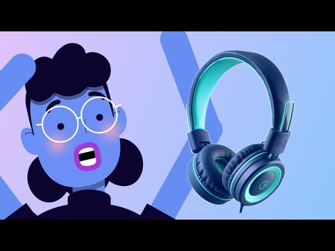 Kids Headphones - noot products K11 Foldable Stereo Tangle-Free 3.5mm Jack Wired Cord On-Ear Headset for Children/Teens/Boys/Girls/Smartphones/School/Kindle/Airplane Travel/Plane/Tablet (Navy/Teal) video review thumbnail