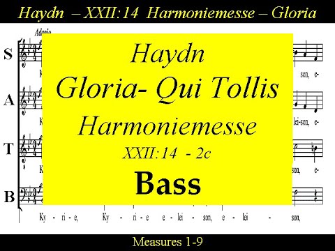 Haydn, Harmoniemesse, Hob. XXII:14,  2c.Gloria- Qui Tollis - Bass