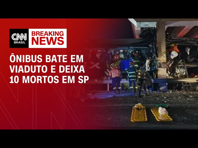 Breaking News: Ônibus bate em viaduto e deixa 10 mortos em SP | CNN NOVO DIA