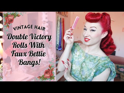 Faux Bettie Bang With Double Victory Rolls Tutorial - Vintage Pinup Hair!