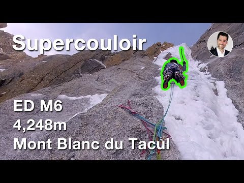 Supercouloir, winter in Mont Blanc du Tacul