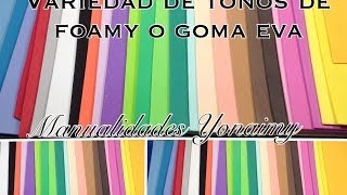 DIFERENTES TONALIDADES DE FOAMY O GOMA EVA .