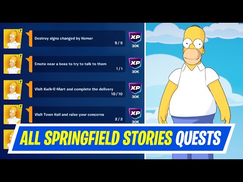 Fortnite Complete Springfield Stories or Found Quests - How to EASILY Complete Simpsons Quests