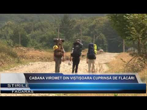 Cabana Viromet din Vistisoara cuprinsa de flacari
