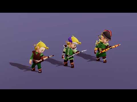 www.Meshtint.com | Testing Mixamo free animations on Male Archer Modular Pack 01 Cute Series