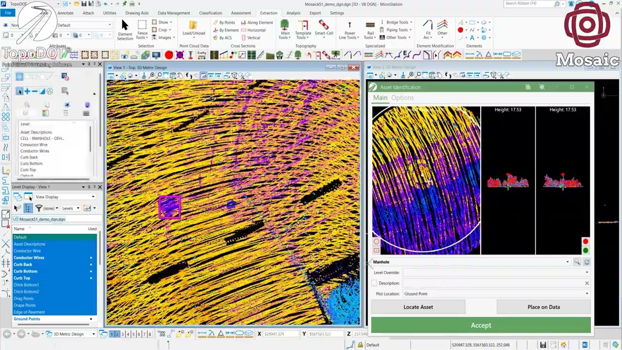 Efficient Data Capture & Feature Extraction with Mosaic Meridian [Mobile Mapping System] & TopoDOT