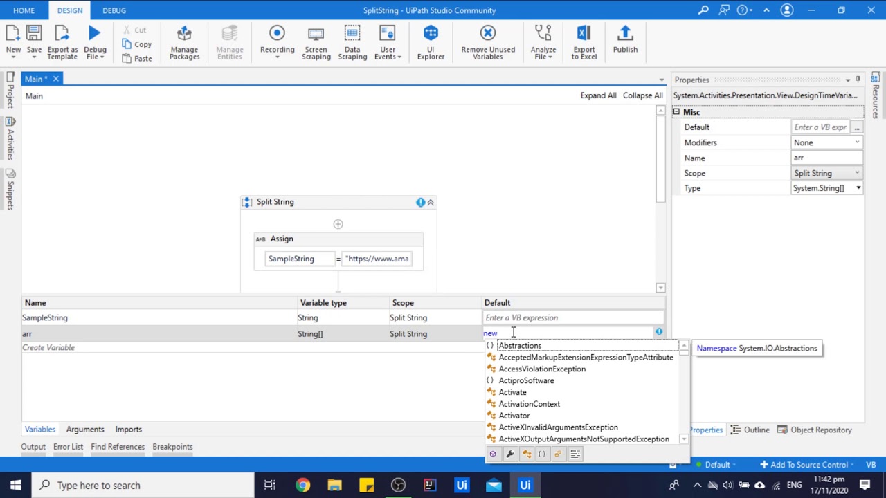 UiPath - RPA - Split String