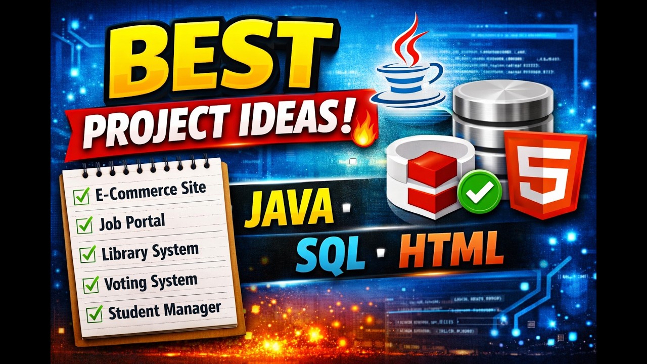 Top 5 Final Year Project Ideas 2026 | Java + SQL + HTML | Easy & Trending