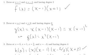 Polynomials Worksheet