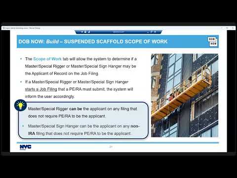 DOB NOW Build – Suspended Scaffold Training